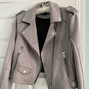 Gray faux suede jacket, European size 42; US size L/ XL
